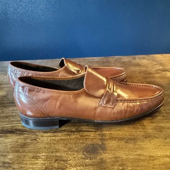 Florsheim Men’s Shoes Size 10 B Brown Florsheim Finance Leather Cap Toe Lace-up Oxfords, Cognac  main image 4